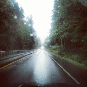 Driving west on U.S. 101 on the Olympic Peninsula, April 2012.